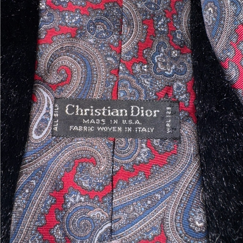 Authentic Christian dior Silk multi colored paisley print stunner tie. - Picture 7 of 14